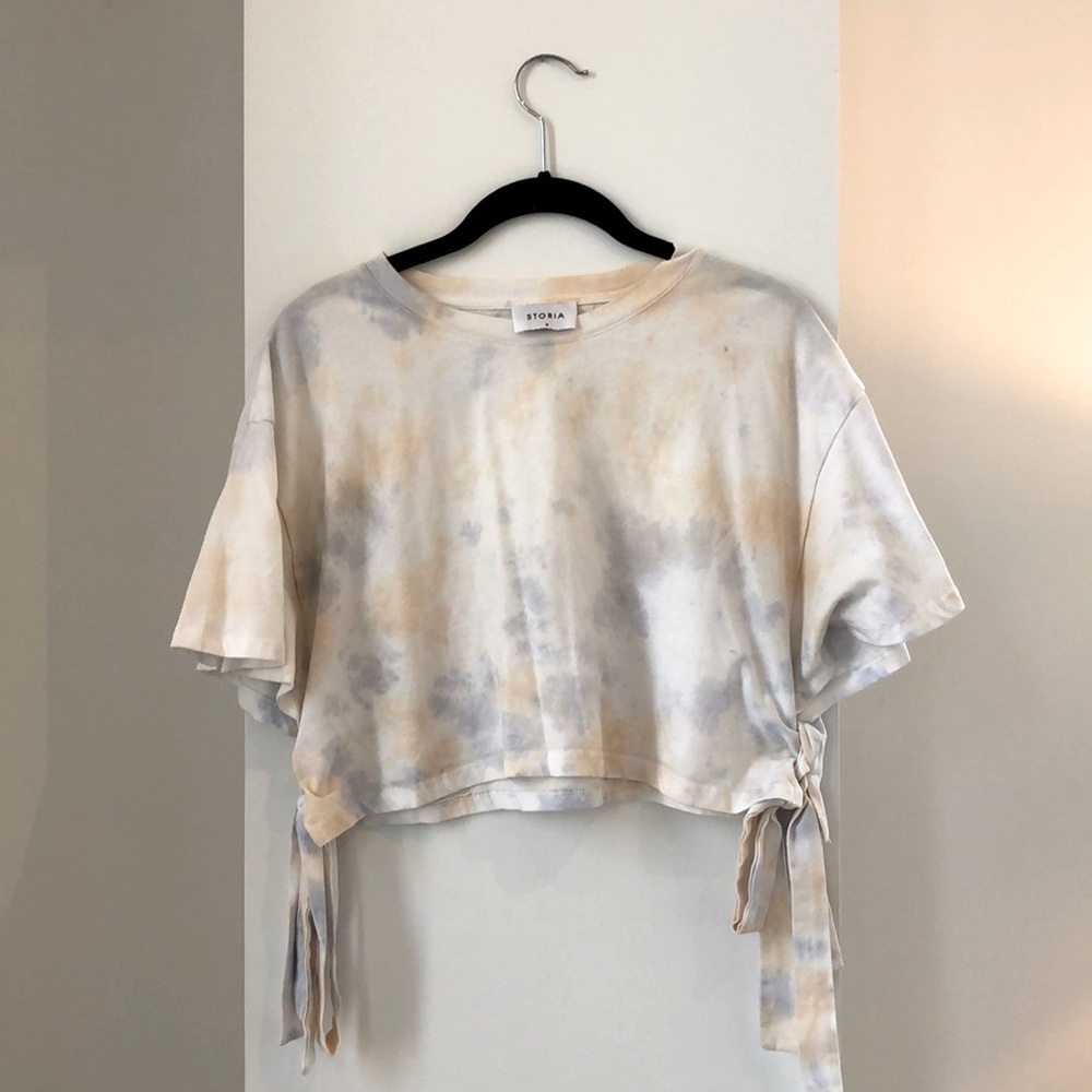 Tie die crop t shirt top